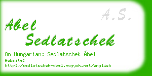 abel sedlatschek business card