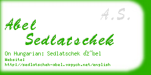 abel sedlatschek business card